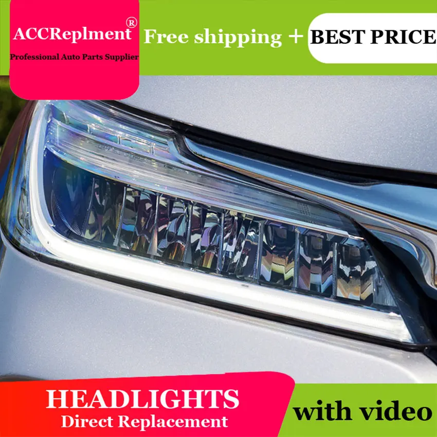 

car styling For Honda accord 2016-2017 headlights angel eyes For Honda accord LED light bar Q5 bi xenon lens h7 xenon