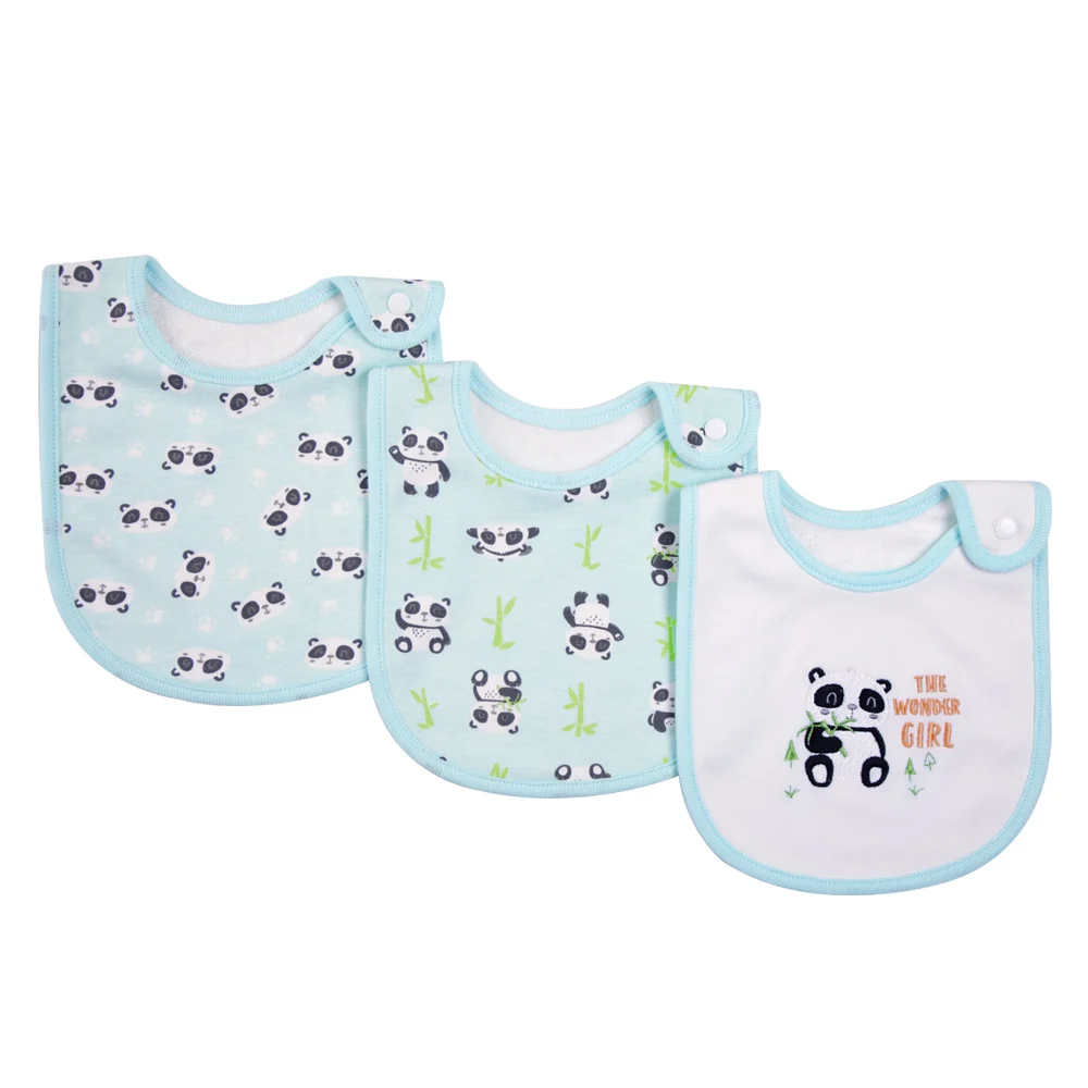 Panda(3pcs) Инсулярные новые милые детские Мультяшные нагрудники с принтом хлопок Новорожденные Девочки и Мальчики шарф с треугольниками для малышей Бандана детская Отрыжка одежды - Цвет: Panda(3pcs)