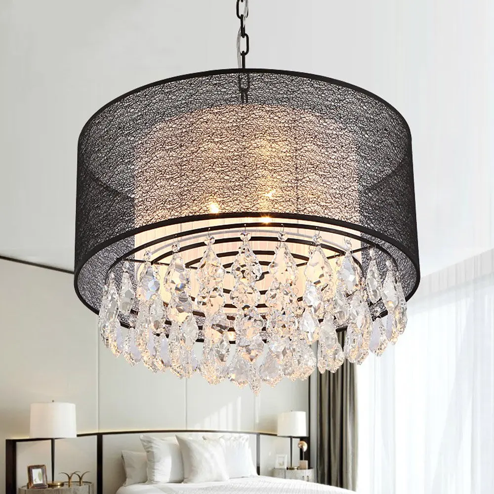 Современные роскошные подвесные светильники с кристаллами таинственный абажур