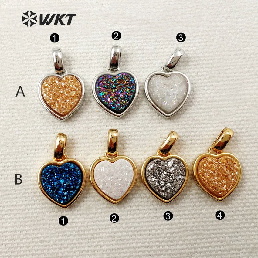 WKT WT P1299 24K изысканное ожерелье из металла с серебряным покрытием в форме сердца