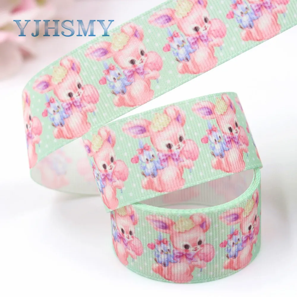 YJHSMY I-19223-448 25 мм 10 ярдов животные мультфильм термопечать ленты grosgrain Бант колпачок