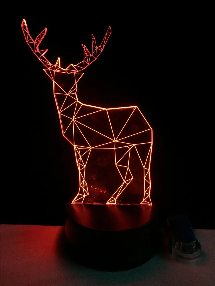 Рождественский подарок GAOPIN 3D лампа в виде оленя RGB светодиодная USB ночник для