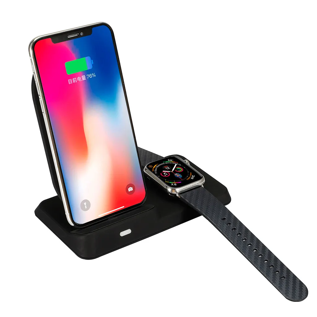 Док станция для быстрой беспроводной зарядки AirPower 2 в 1 Qi беспроводное зарядное