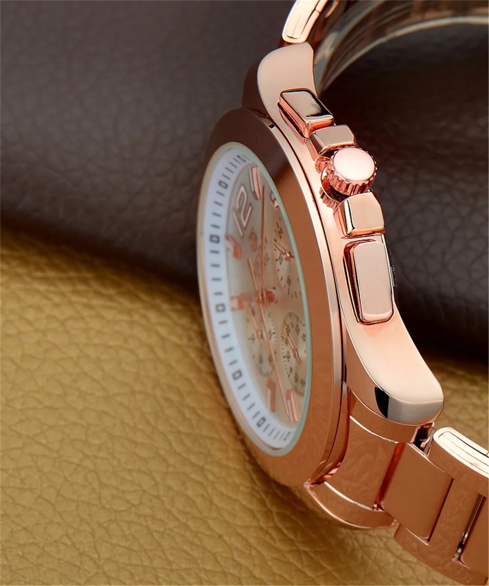 Роскошные Брендовые Часы Megir женские многофункциональные водонепроницаемые