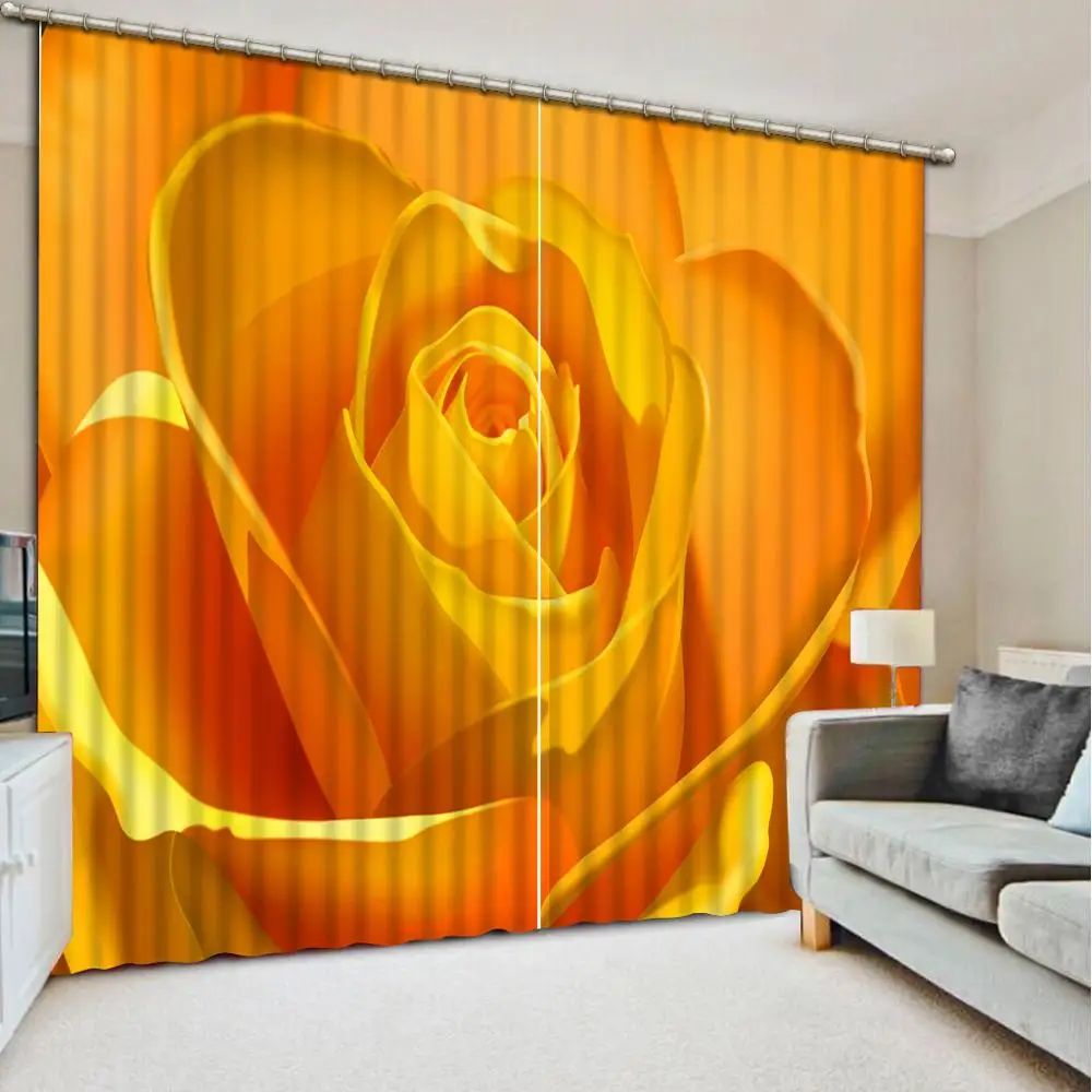 

fashion 3D Curtain blackout kids curtains Flower curtains for living room Bedroom decoration