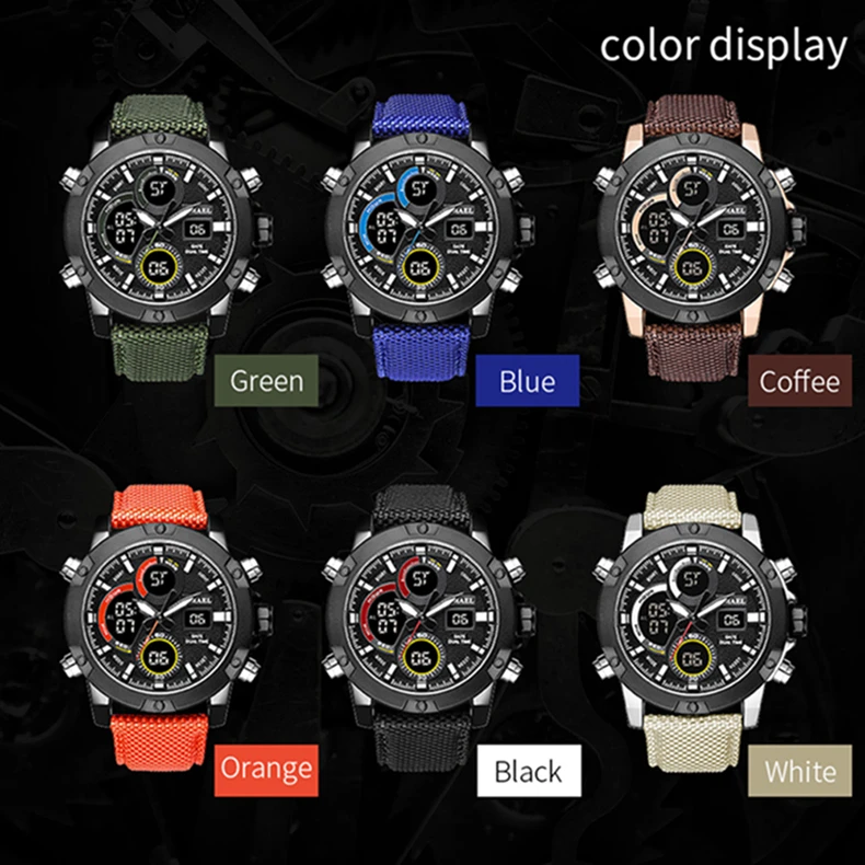 

SMAEL Men Military Watches Nylon Strap LED Watches Men Top Brand Luxury Quartz Watch reloj hombre Relogio Masculino