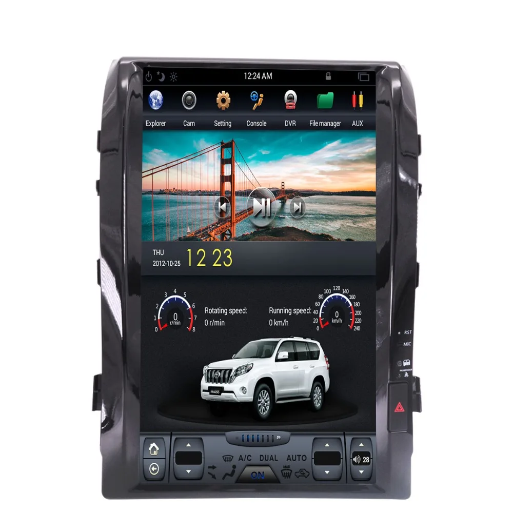 Android 6 0 16 &quotTesla Стиль Вертикальное автомобильное радио gps для TOYOTA LAND CRUISER LC 200 2008 2015