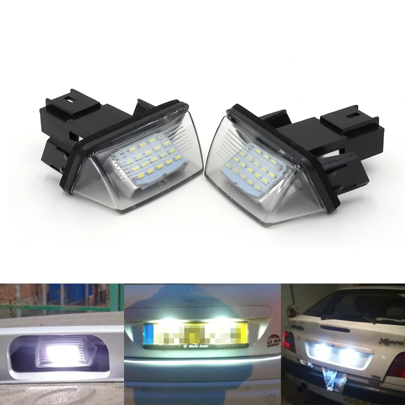 Пара светодиодный льных светодиодных ламп для номерного знака без ошибок Citroen C2