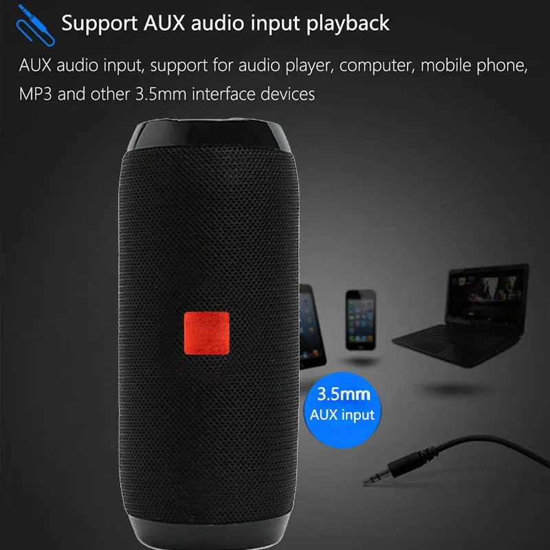 Портативный беспроводной Bluetooth динамик открытый сабвуфер бас стерео Колонка TF