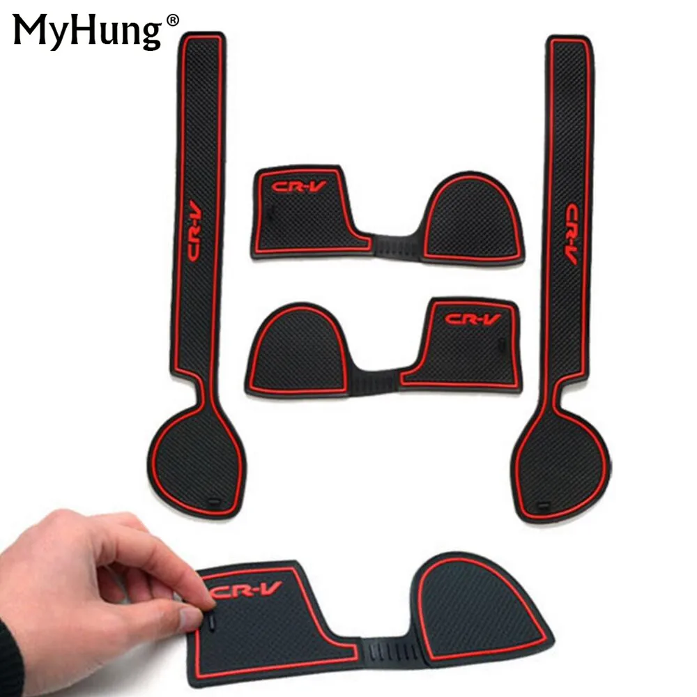 

For Honda CRV 2008 2009 2010 Car Anti-Slip Gate Car Door Groove Slot Latex Non-Slip Mat Interior Cup Cushion Car-Styling 4pcs