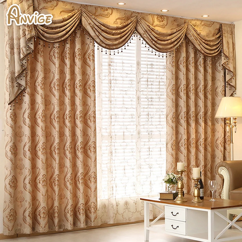 ANVIGE valance европейские королевские Роскошные подзорные затемненные шторы для