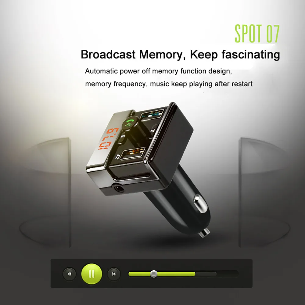Беспроводной Bluetooth автомобильный комплект MP3-плеер FM передатчик модулятор USB SD ЖК дисплей удаленного челнока 171219