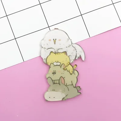 FFFPIN Cartoon Brooch Giraffe Rabbit Cat Dog Pins Animal Badges Women Girl Japan Harajuku Jewelry Backpack Accessories Ornament - Окраска металла: Model B