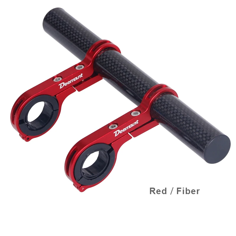 Red and Fiber Deemount 20 см Велосипедный руль Расширенный кронштейн фар крепление бар компьютер держатель лампы сплава углеродного Волокно Поддержка Extender - Цвет: Red and Fiber