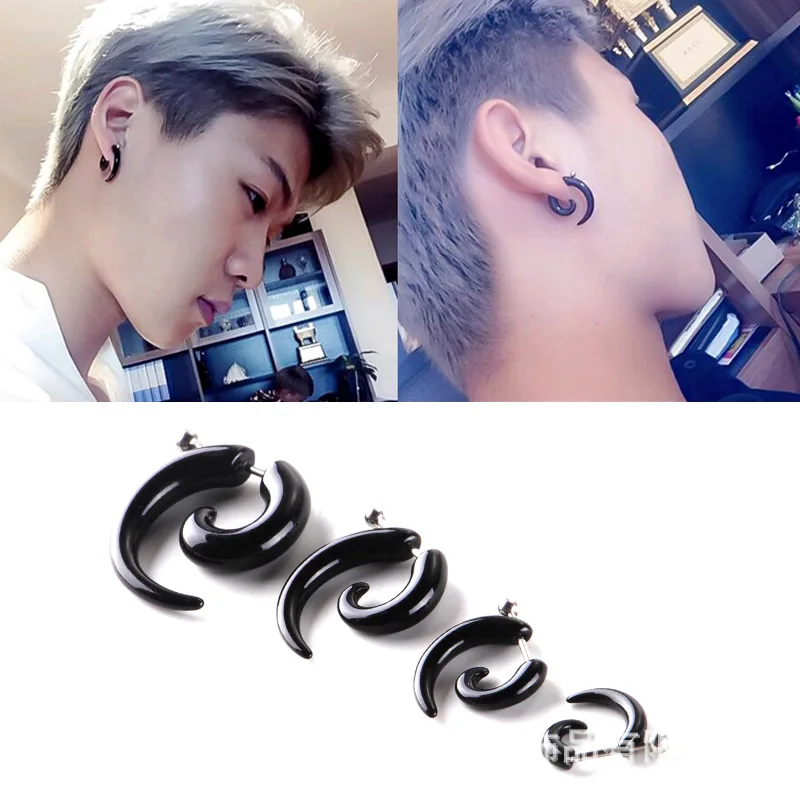 Корейский моды личности панк улитка серьги красивый мальчик серьги|boys earrings|snail
