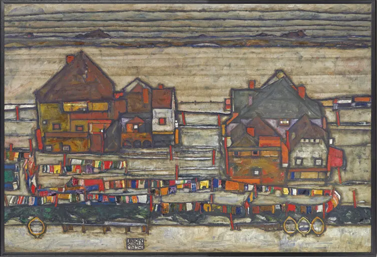 Прозрачный Egon Schiele абстрактная ретро картина маслом желтый город холст художественный Принт плакат картина украшение стены дома фрески/Художественная печать - Цвет: Прозрачный