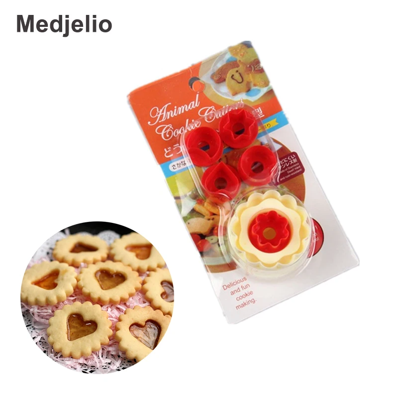 Medjelio 5 шт./компл. оригинальные формочки для печенья в виде Отделка пресс формы с
