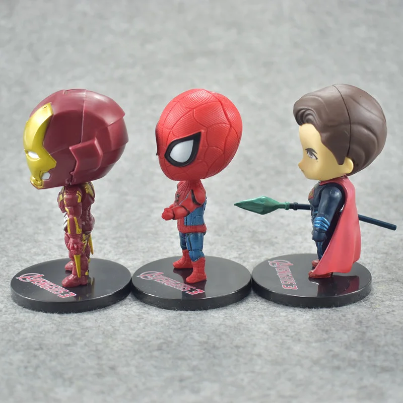 Дисней 6 шт./компл. 10 см Marvel Мстители 3 Бесконечность война Тор Бэтмен Супермен