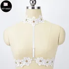 Портупея для тела Женская, свадебная, белая, кружевная, с цветами, бандаж, укороченный топ, ожерелье, Открытая грудь, клетка, бюстгальтер в стиле Харадзюку