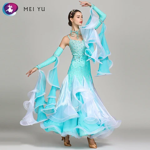 Костюм для современных танцев Мэй Юй S7024, Женская Одежда для танцев, дизайнерский костюм для бальной комнаты, вечернее праздничное платье