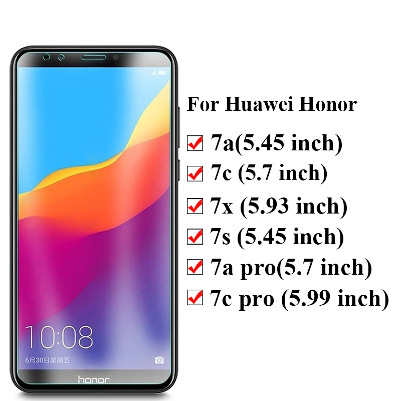 Защитное стекло для huawei honor 7c pro защита экрана 7a 7x закаленное 7s a7 c7 7apro 7cpro huaway honer 7 a c