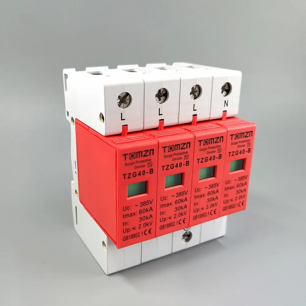 AC SPD 3P + N 30KA ~ 60KA B 385VAC домашний стабилизатор напряжения защитный низковольтный