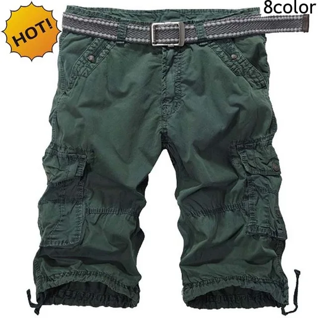 

NEW 2021 Outdoor Summer Sport tooling Straight Men's Hiking Cotton cargo Training Mountain climbing Multi pocket Shorts