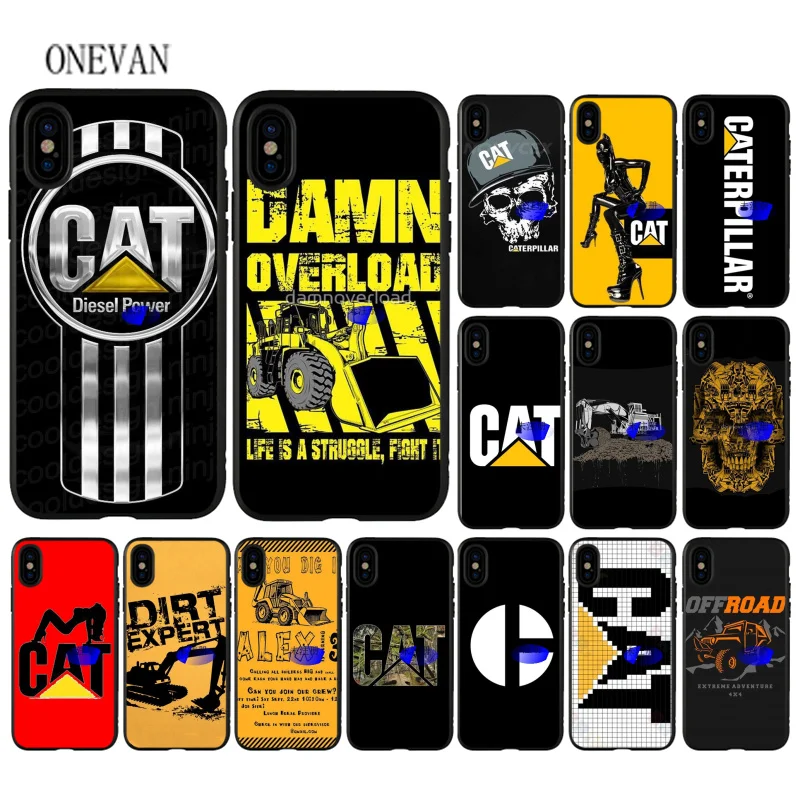 Черный мягкий чехол для телефона с логотипом Caterpillar iPhone 7 8 6 6S Plus X XS MAX 5 5S SE XR