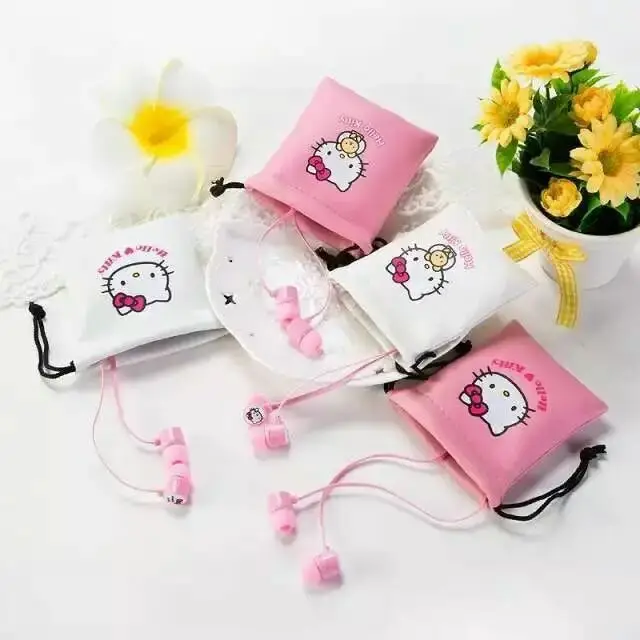 Милые розовые стереонаушники Hello Kitty с милым мультяшным рисунком 3 5 мм наушники