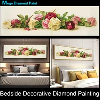 floral bedside decorative diamond painting full round rose peony new diy sticking drill cross embroidery 5d home decoration
