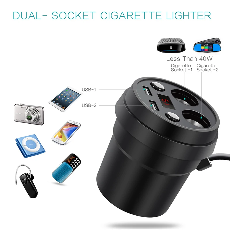 TURATA USB Автомобильное зарядное устройство Dual 3.1A Быстрая зарядка с 2 разъемом