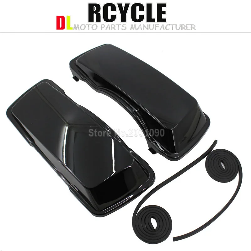 

ABS black Uppainted Saddlebag Lid Upper Covers For Harley Road King Softail Glide Ultra