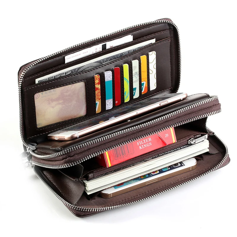 Высококачественный мужской кошелек из искусственной кожи клатч деловой