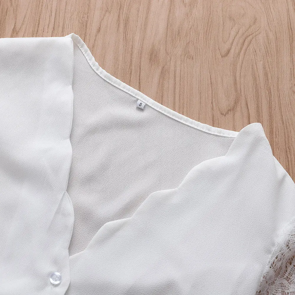 Женские пляжные летние кружевные топы и блузки в стиле бохо элегантная рубашка с