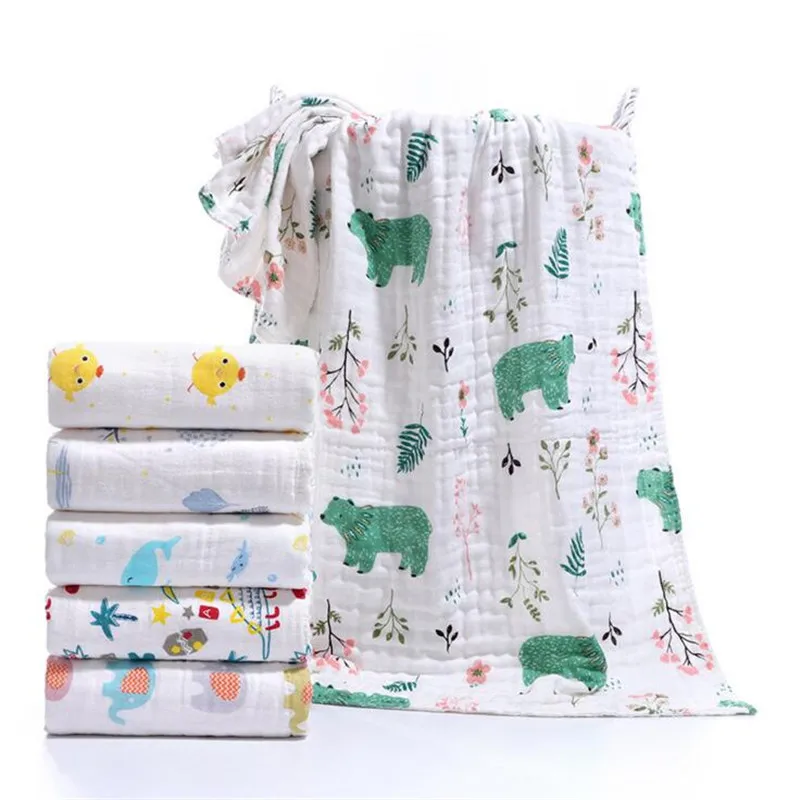 

High density gauze children bath towel 6 layers baby blanket bath towel 70*140cm baby soft bath towel