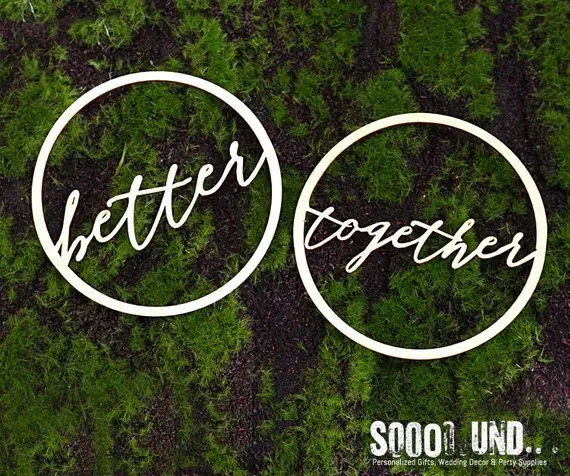 

Better&Together Wedding Wooden Chair Sign, Table Sign, Wedding Reception Decor, Wood Wedding Reception Chair Signs, Set Wedding