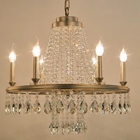 american crystal chandelier bedroom restaurant living room pastoral retro candle chandelier lustre de cristal led chandelier