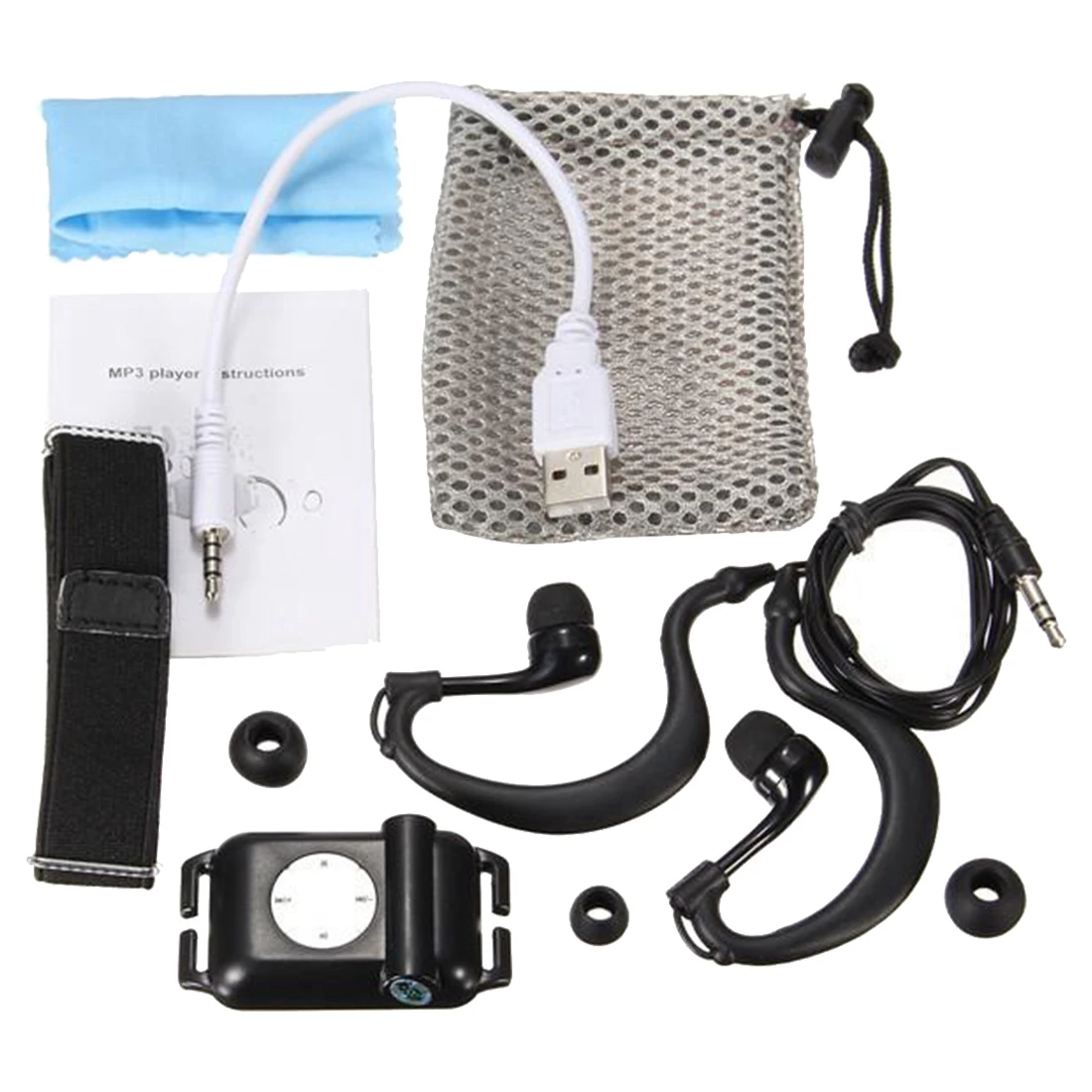 Водонепроницаемый спортивный MP3-плеер HFES IPX8 fm-радио для серфинга плавания с