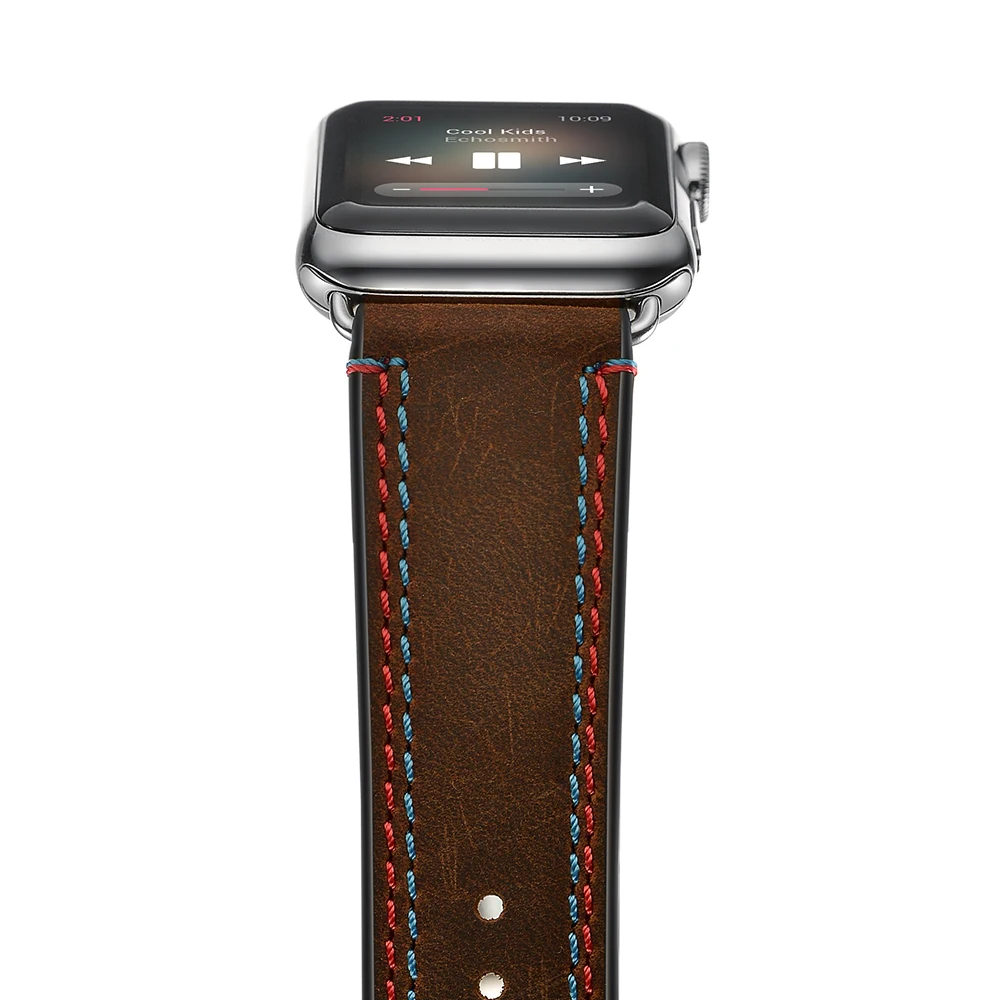 Хит продаж коричневый браслет из натуральной кожи для Apple Watch Loop 42 мм 38 ремешок 40 44