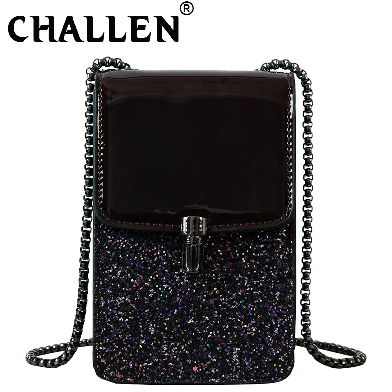 

Women Versatile Money Small mini Phone Handbags Crossbody Tide flap Bag Sequin Bling Wild Women Messenger Shoulder Bag B41-62