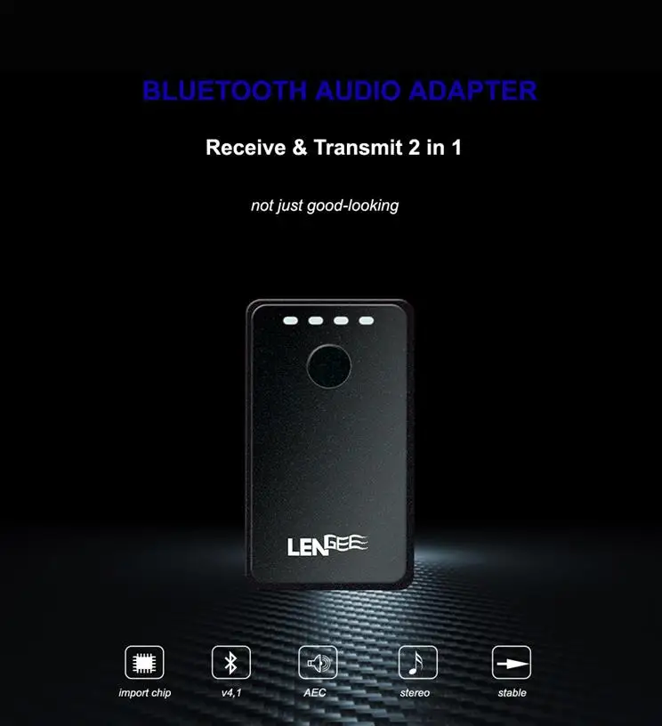 С батареей беспроводной Bluetooth 4 1 EDR аудио передатчик приемник A2DP 3 5 мм стерео Ключ