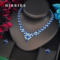 hibride sparkling marquise cut blue cz dubai jewelry sets for women necklace set wedding dress accessories party show gift n 478