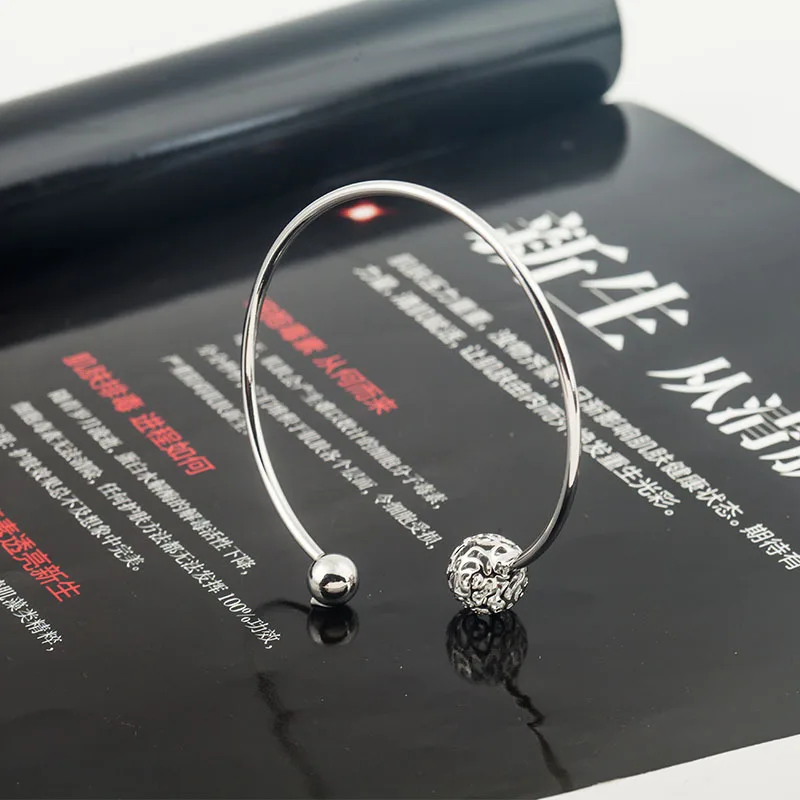 Простые полые браслеты с цветком и шариками браслет на запястье Модный