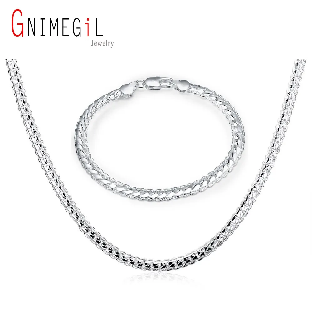 GNIMEGIL ювелирный бренд цепи 925 ювелирные изделия посеребренные Ювелирные наборы