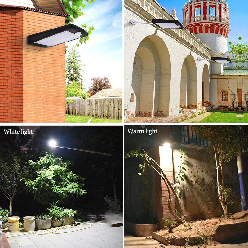 Уличный светильник на солнечной батарее 48 светодиодов датчик движения