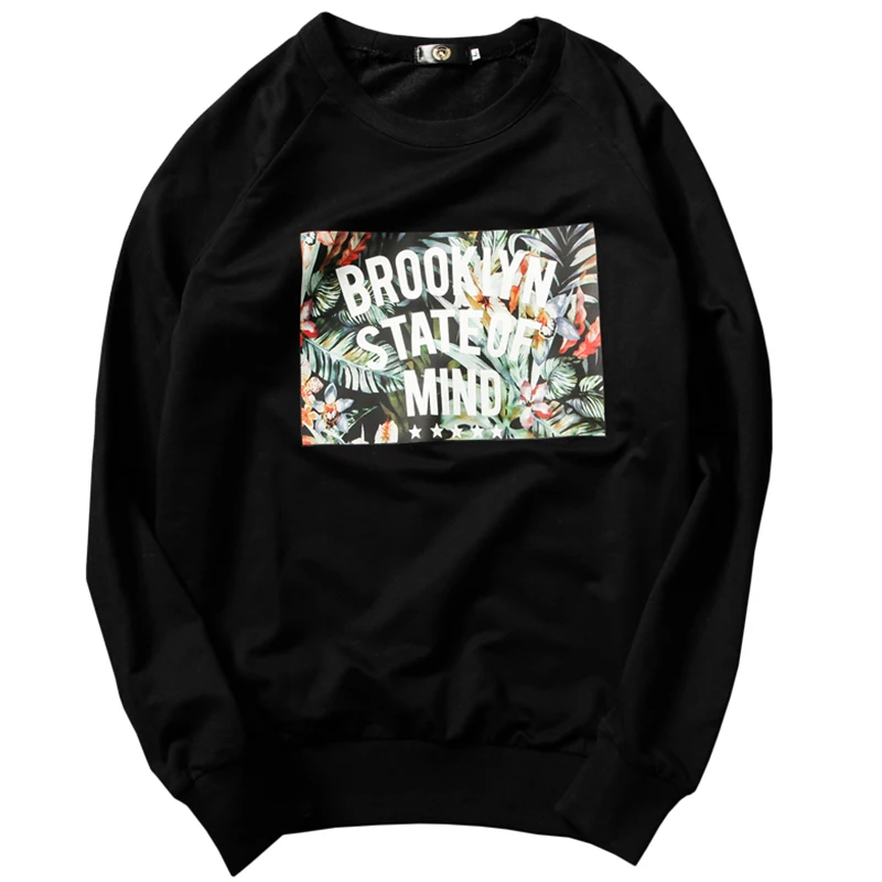 2017 Демисезонный письмо слова и растений с длинными рукавами принтом