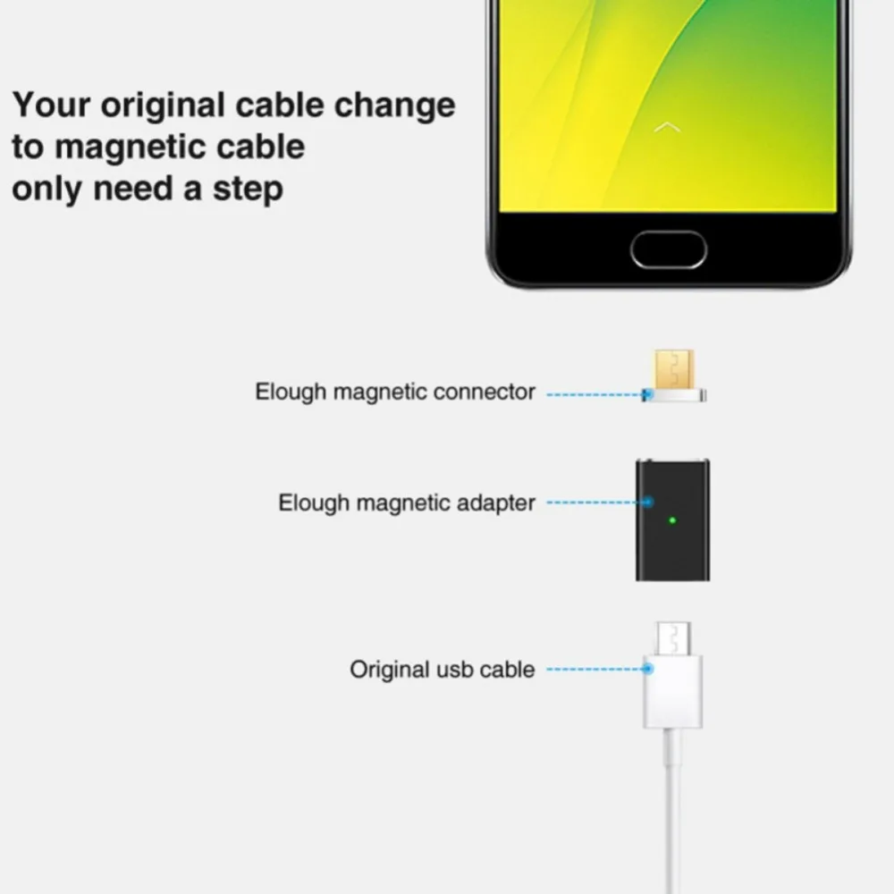 EDAL Micro USB к магнитному зарядному кабелю Type C конвертер для мобильных телефонов Android