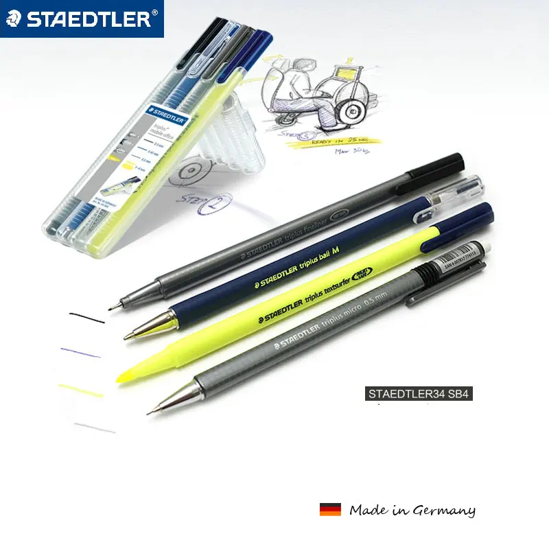 4 шт. набор многофункциональных ручек STAEDTLER Triplus Mobile Office 34 SB4|staedtler triplus|fineliner penpen set |