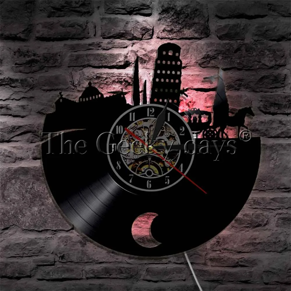 Итальянский Skyline Wall Art светильник ing Пизанская башня эмблема светящиеся город