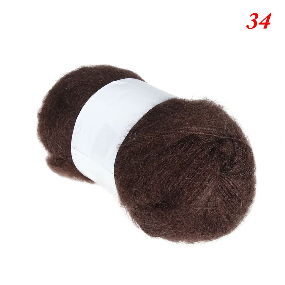 34 25g/Ball шерсть ангоры пряжи мягкий тонкий вязальная пряжа Тонкий Гладкий шерстяной пряжи для ручного вязаный шарф шаль Костюмы Hat - Цвет: 34